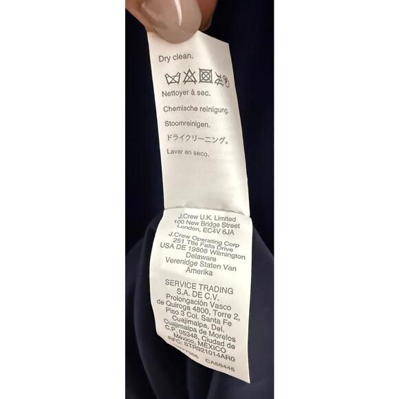 J Crew Women's Blythe Tie Neck 365 Crepe Dress Navy Blue Professional Office 6 - Picture 14 of 14